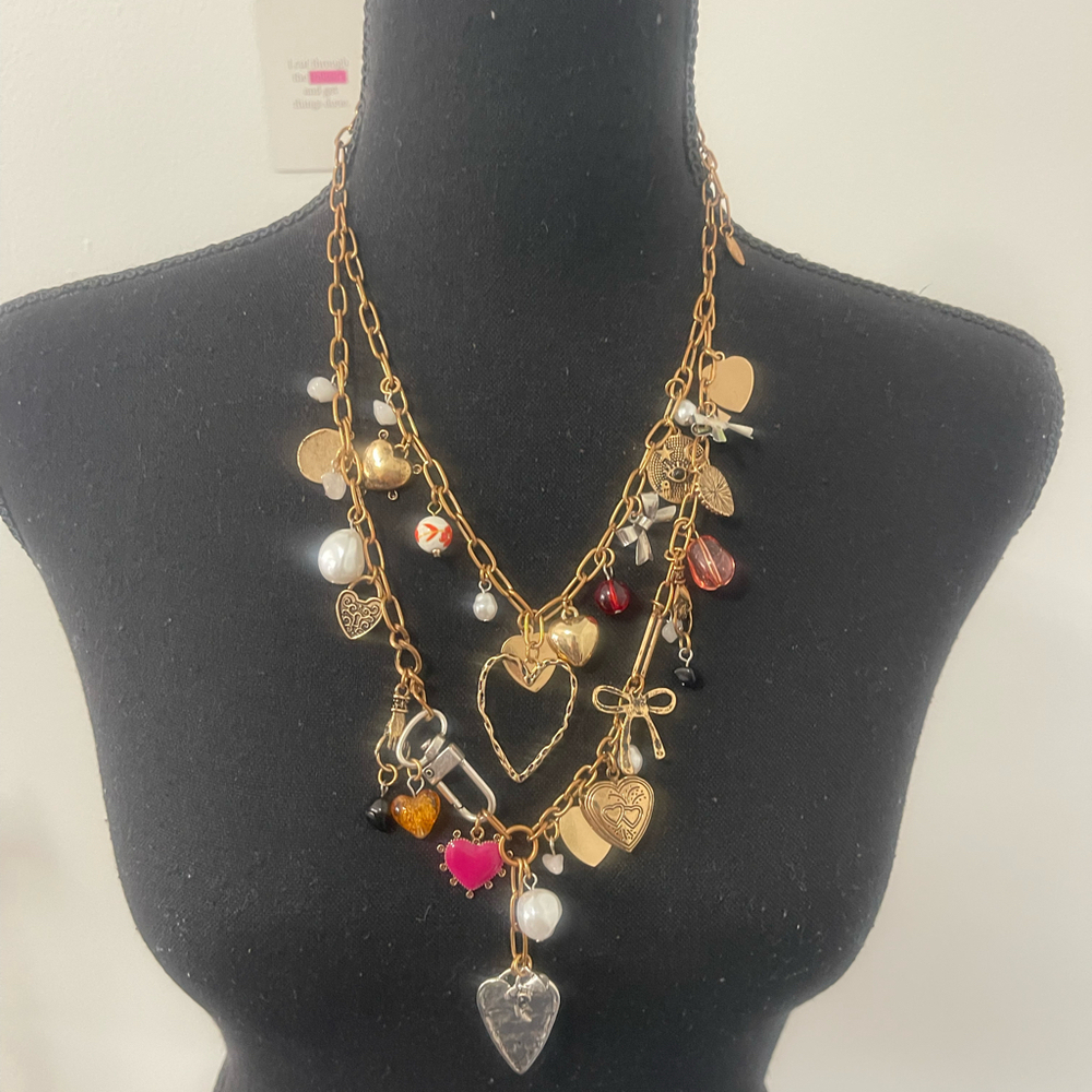 NWOT FREE PEOPLE FREE PEOPLE Maxamillion Charm Necklace In Fool In Love $48 - Picture 2 of 3